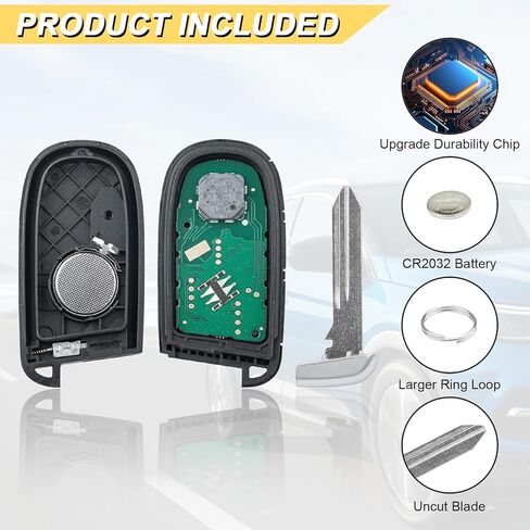 استبدال Vurkcy Key Fob لـ 2011-2018 دودج تشارجر كرايسلر 300/15-18 تشالنجر/ 14-16 دارت سيارة التحكم عن بعد للدخول بدون مفتاح، M3N-40821302 M3N40821302، 4 أزرار in Kuwait
