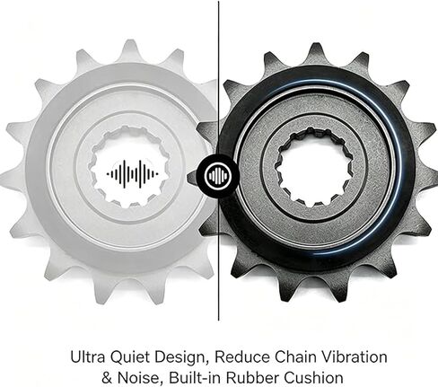 15T Ibex 450 Motorcycle Front Sprocket, Cushioned Countershaft Chain Wheel, Silent Durable Rubber Tooth Fly Wheel Pinion, for CFMOTO IBEX450/450SS/450NK/675SS/675NK,450SS Accessories in Saudi Arabia