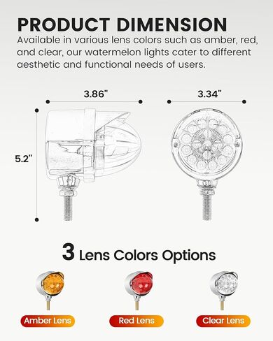 أحمر وجه واحد 17 LED البطيخ بدوره إشارة أضواء الركيزة ث / قناع، نصف شاحنة الكروم مساعد للماء أضواء LED عاكسة لFreightliner بيتربيلت كينورث ماك النجم الغربي in Kuwait
