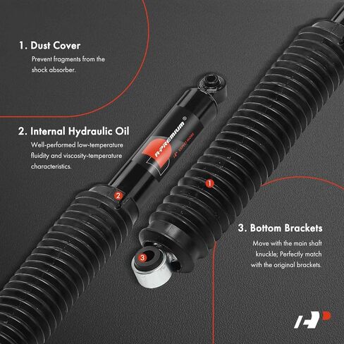 A-Premium Front Shocks Compatible with [4WD] Ford F-250 Super Duty 1999-2004, F-350 Super Duty 1999-2004 - 2x Replacement Suspension Shock Absorber Strut in Kuwait