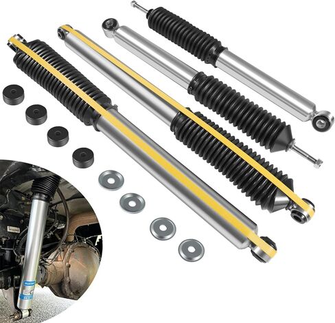 مجموعة ممتصات صدمات الغاز الأمامية والخلفية لسيارة Ford F-250 / F-350 Super Duty 4WD 2005-2016، صدمات شديدة التحمل مطلية بالزنك لرفع خلفي 2 بوصة و0-1 بوصة، استبدال 24-186018 24-186025 in Kuwait