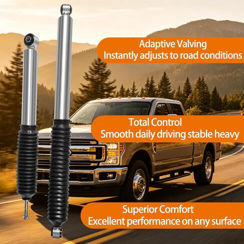مجموعة ممتصات صدمات الغاز الأمامية والخلفية لسيارة Ford F-250 / F-350 Super Duty 4WD 2005-2016، صدمات شديدة التحمل مطلية بالزنك لرفع خلفي 2 بوصة و0-1 بوصة، استبدال 24-186018 24-186025 in Kuwait