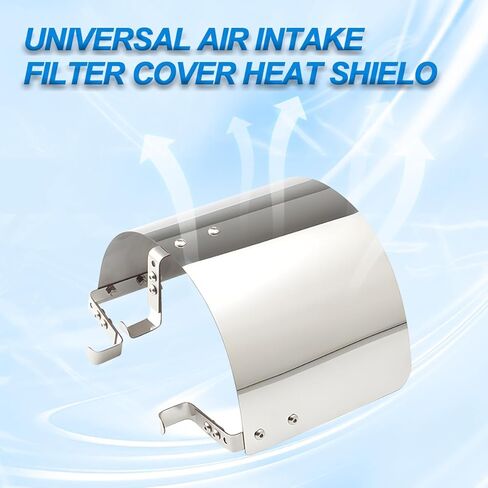 Car Air Intake Filter Cover, Stainless Steel Heat-Insulation Vehicle Intake Shield Cover, Automotive Air Filters Engine Bay Heat Guard, Compatible with 2.5-3.5" Cone in Saudi Arabia