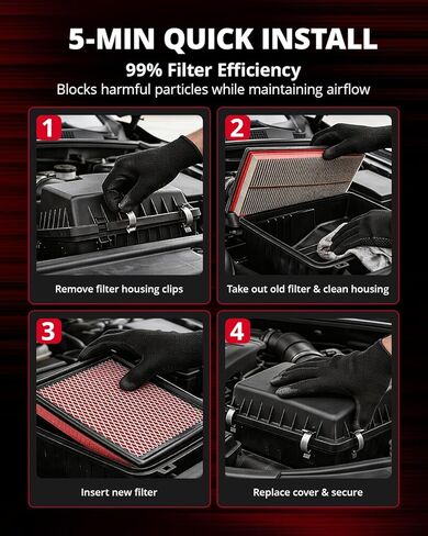 فلتر هواء محرك EVIL ENERGY، متوافق مع Dodge Ram 1500 ProMaster DS/DJ 2010-2025، Ram 1500 DT 2019-2025، Ram 2500 DS/DJ 2010-2025، استبدل CA9401 in Kuwait