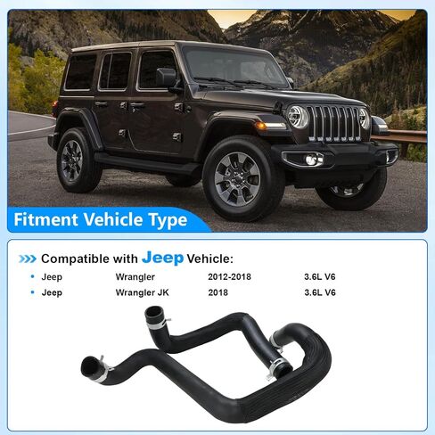 55111395AE 55111394AC Radiator Coolant Hose Compatible with Jeep Wrangler JK 3.6L V6 2012 2013 2014 2015 2016 2017 2018 Upper and Lower Cooling Outlet Pipe in Saudi Arabia