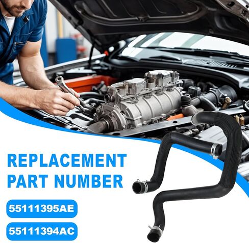 55111395AE 55111394AC Radiator Coolant Hose Compatible with Jeep Wrangler JK 3.6L V6 2012 2013 2014 2015 2016 2017 2018 Upper and Lower Cooling Outlet Pipe in Saudi Arabia