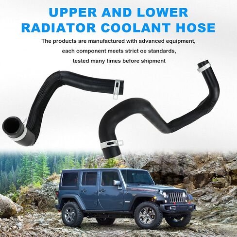 55111395AE 55111394AC Radiator Coolant Hose Compatible with Jeep Wrangler JK 3.6L V6 2012 2013 2014 2015 2016 2017 2018 Upper and Lower Cooling Outlet Pipe in Saudi Arabia