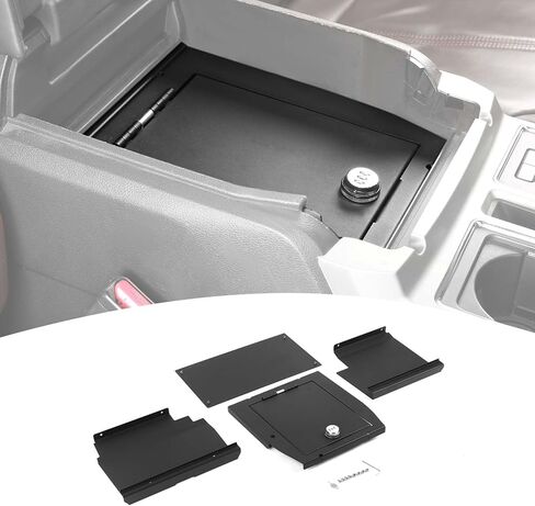 for F150 Center Console Organizer Gun Safe Box with Lock Compatible with Ford F150 2015-2020 Black Storage Accessories in Saudi Arabia