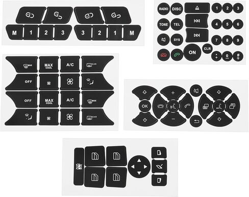 Car Repair Button Sticker Kit Door Center Console, Multimedia Control Panel Seats Compatible with Mercedes-Benz V2 (Set 1) in Saudi Arabia