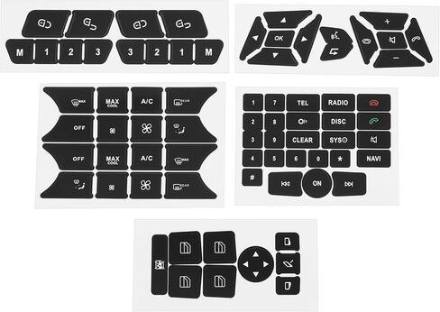 Car Repair Button Sticker Kit Door Center Console, Multimedia Control Panel Seats Compatible with Mercedes-Benz V2 (Set 1) in Saudi Arabia