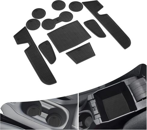 Center Console Liner Anti Dust Mat for Toyota Corolla 2019-2025 2026 Accessories Cup Holder Insert Door Pocket Pad Door Slot Trim for Corolla (LE, SE, FX, XSE) 11Pcs (Black) in Kuwait