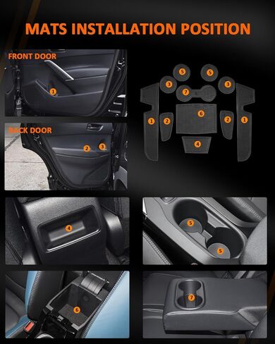 Center Console Liner Anti Dust Mat for Toyota Corolla 2019-2025 2026 Accessories Cup Holder Insert Door Pocket Pad Door Slot Trim for Corolla (LE, SE, FX, XSE) 11Pcs (Black) in Kuwait