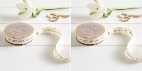 ANGEL & DOVE 'in Loving Memory' Ribbon (5m / 5.4yds) - for Funeral Flowers, Favors, Stationery, Sympathy Gifts in Saudi Arabia