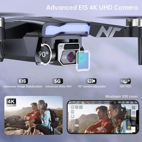 4K UHD GPS Drone with Camera for Adults N11 Pro, 90 Min 3 Battery Long Flight Time, Auto Return, Follow Me, Long Control Range, Brushless Motor, 5G FPV RC Quadcopter for Beginners in Kuwait