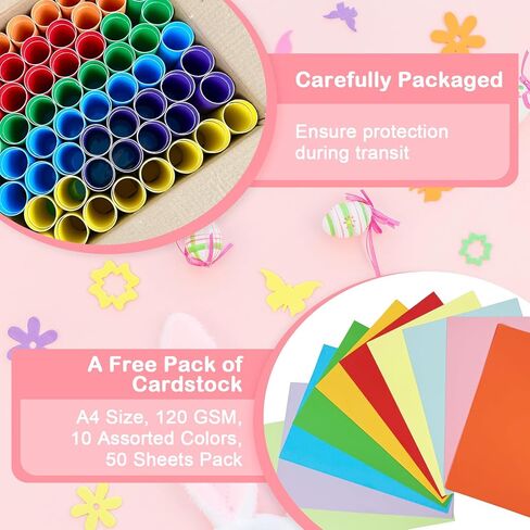 Seeyauro-120 Pack Cardboard Tubes for Crafts-1.57x3.74 Inches&1.5x3.4 Inches-Resistant Toilet Paper Rolls Craft Tubes for DIY, School Supplies-Include 50 Sheets A4 Colorful Paper-Multicolor in Saudi Arabia