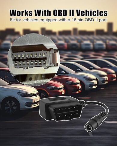 موفر ذاكرة السيارة موصل obd ll مناسب لجميع واجهة obd ll ذات 16 سنًا، طاقة مزدوجة 9 فولت تعمل بالبطارية ومحول 110 فولت in Kuwait