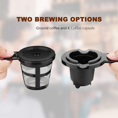 Single Serve Coffee Maker K Cup with Reservoir, Space Saver One Cup Coffee Maker, 2 In 1 Coffee Maker 6 To 14 Oz Brew Sizes,Fits Travel Mug,Single Pod Coffee Maker with Self-Cleaning Function in Saudi Arabia
