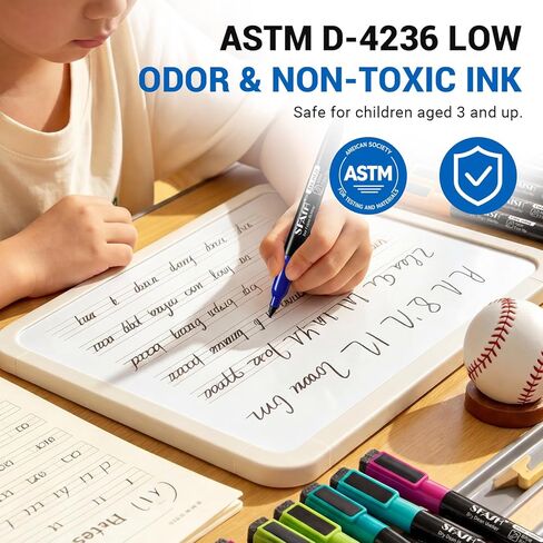 SFAIH 15 Colors Magnetic Dry Erase Markers, Ultra Fine Tip 0.7mm Fine Point Thin Markers for Detailed Calendars & Small Grids, Low Odor Whiteboard Markers with Eraser Cap for Planners & Home Office in Saudi Arabia