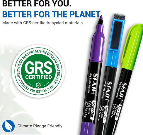 SFAIH 15 Colors Magnetic Dry Erase Markers, Ultra Fine Tip 0.7mm Fine Point Thin Markers for Detailed Calendars & Small Grids, Low Odor Whiteboard Markers with Eraser Cap for Planners & Home Office in Saudi Arabia