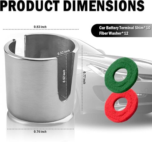10PCS Car Battery Terminal Shim Kit,Lead Car Battery Post Shims Kit Includes 12PCS Fiber Washers for Negative/Positive Post,Essential Batteries Shim/Sleeve for Batteries Posts Repair in Saudi Arabia