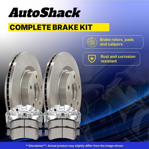 دوارات الفرامل الأمامية والخلفية من AutoShack، وسادات وفرجار ممتازة لسيارة شيفروليه وجي إم سي، سيلفرادو 1500 1999-2002 سييرا 1500 1999-2002 تاهو 2000-2001 أسترو 2003-2005، AWD RWD 4WD V6 4.3L V8 4.8L 5.3L 6.0L in Kuwait