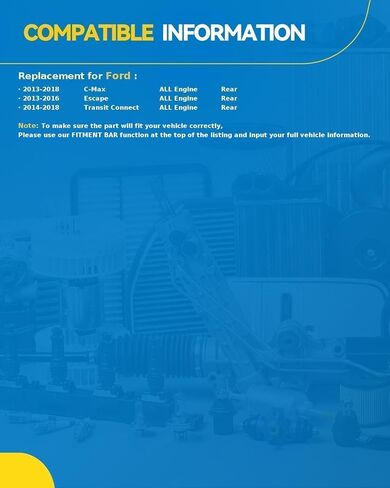 PHILTOP Rear Brake Pads and Rotors ford Escape 2013-2016, Ford Transit Connect 2014-2018, Ford C-Max 2013-2018, Smooth Solid Rotors and Brake Pad Kit (11.02inch, 279.8MM) in Kuwait