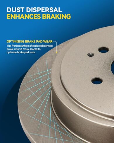 PHILTOP Rear Brake Pads and Rotors ford Escape 2013-2016, Ford Transit Connect 2014-2018, Ford C-Max 2013-2018, Smooth Solid Rotors and Brake Pad Kit (11.02inch, 279.8MM) in Kuwait