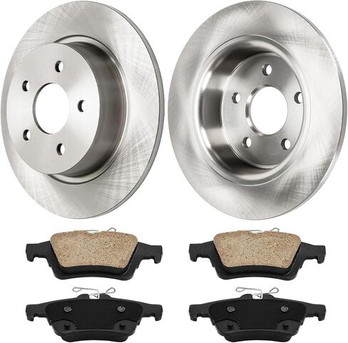 PHILTOP Rear Brake Pads and Rotors ford Escape 2013-2016, Ford Transit Connect 2014-2018, Ford C-Max 2013-2018, Smooth Solid Rotors and Brake Pad Kit (11.02inch, 279.8MM) in Kuwait
