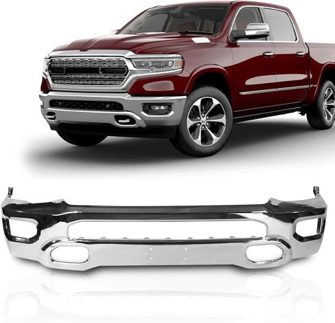 المصدات الأمامية متوافقة مع Ram 1500 2019 2020 2021 2022 2023 2024 المصد يناسب Ram 1500 مع فتحات مصابيح الضباب OE استبدال المصد (كروم) in Kuwait