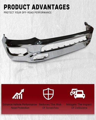 المصدات الأمامية متوافقة مع Ram 1500 2019 2020 2021 2022 2023 2024 المصد يناسب Ram 1500 مع فتحات مصابيح الضباب OE استبدال المصد (كروم) in Kuwait