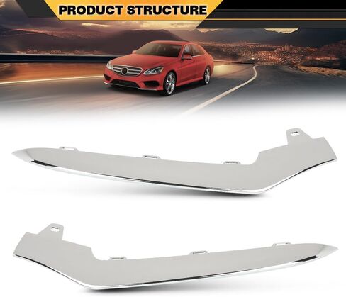 المصد الأمامي كروم تريم صب اليسار واليمين متوافق مع بنز E300 E350 E400 E500 E550 4Matic E-CLASS W212 E200 E250 AMG STYLE E63 AMG 2014-2016 A2128852774، A2128852874 in Kuwait