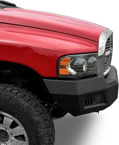 Hooke Road 03-05 Ram المصد الأمامي بعرض كامل لـ 2003 2004 2005 Dodge Ram 2500 3500، مصد فولاذي متين الطراز مع أضواء LED 2 × 18 وات in Kuwait