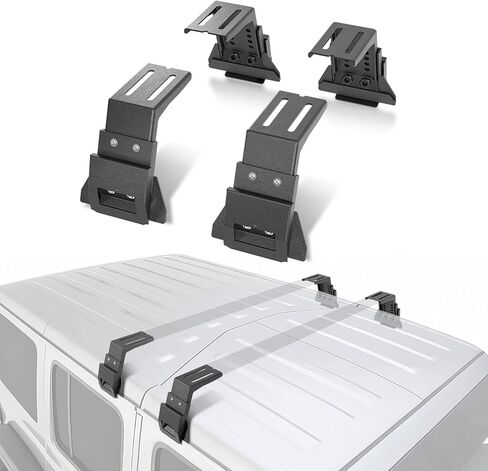 Roof Rack Mounting Brackets for Wrangler JL/JK (2007-2024), Gladiator JT, Cherokee XJ (1984-2001) - Heavy-Duty Steel, Easy Install, Secure Attachment for Cargo Management in Saudi Arabia