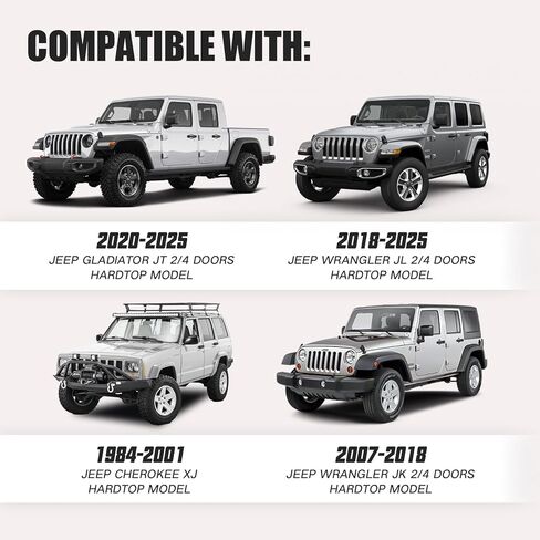Roof Rack Mounting Brackets for Wrangler JL/JK (2007-2024), Gladiator JT, Cherokee XJ (1984-2001) - Heavy-Duty Steel, Easy Install, Secure Attachment for Cargo Management in Saudi Arabia