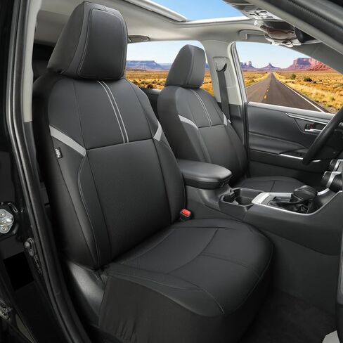 GIANT PANDA Rav4 Seat Covers Custom Fit for Toyota Rav4 2019 2020 2021 2022 2023 2024 2026 Hybrid&Gas(LE SE XLE XSE Limited Premium) No-Removal Seat Design,Installation-Friendly,Faux Leather in Saudi Arabia