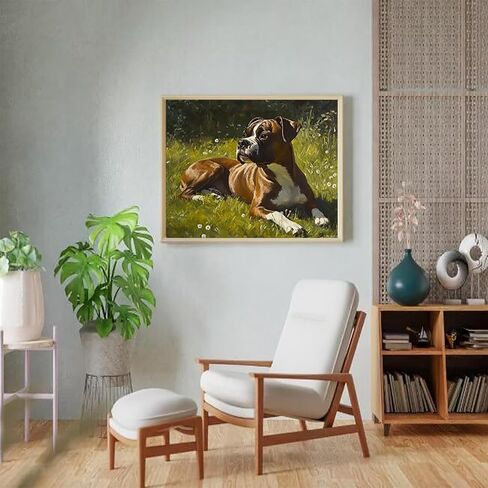 Paint by Numbers Kit for Adults Beginner, Boxer Dog Adult Paint by Number Kits on Canvas Without Frame, Cute Dog Acrylic Oil Paint by Numbers for Home Decor Gift 16" W x 20" L in Kuwait