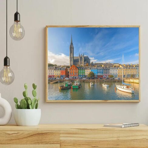 WUIVCTR Paint by Numbers Kit for Adults Beginner Impression St Colman's Cathedral Cobh Cork Ireland DIY Painting on Canvas by Numbers Acrylic Oil Painting for Home Decor Gifts 16" x 20" in Kuwait