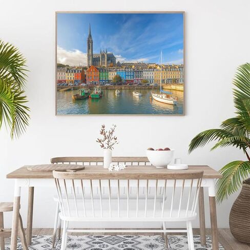 WUIVCTR Paint by Numbers Kit for Adults Beginner Impression St Colman's Cathedral Cobh Cork Ireland DIY Painting on Canvas by Numbers Acrylic Oil Painting for Home Decor Gifts 16" x 20" in Kuwait