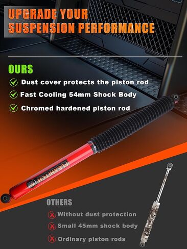 4.5-8" Rear Shock Absorbers for 2007-2026 Silverado 1500 Sierra 1500 4WD/RWD, Off-Road Suspension Upgrade Restores Proper Shock Travel & Enhances Ride Comfort in Saudi Arabia