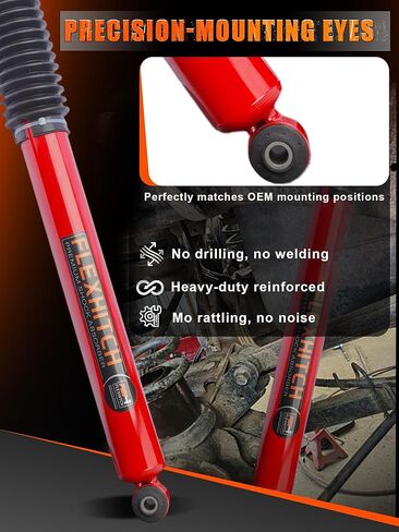 4.5-8" Rear Shock Absorbers for 2007-2026 Silverado 1500 Sierra 1500 4WD/RWD, Off-Road Suspension Upgrade Restores Proper Shock Travel & Enhances Ride Comfort in Saudi Arabia