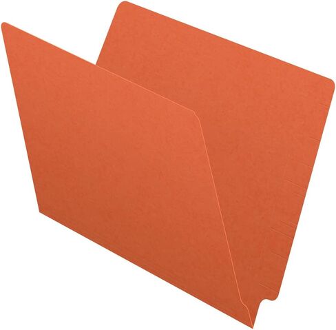 Ecom Folders End Tab File Folders | Letter Size 11 Pt Reinforced 2 Ply Tabs | Expandable Shelf Filing Organizer for Doctors Records, Patient Filing, & Office Documents | Orange, Box of 100 in Kuwait