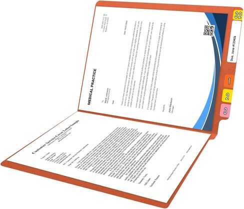 Ecom Folders End Tab File Folders | Letter Size 11 Pt Reinforced 2 Ply Tabs | Expandable Shelf Filing Organizer for Doctors Records, Patient Filing, & Office Documents | Orange, Box of 100 in Kuwait
