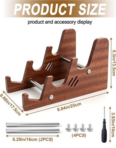 3-Tier Wood Keyboard Stand Detachable Display Rack for Mechanical Keyboards, Computer, Tablet, Desk Organizer with Sapele Wood, Easy Assembly, Strong Load Bearing for Office/Gaming in Saudi Arabia