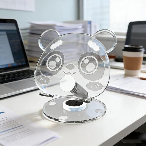 Adjustable Panda Paw Cell Phone Stand, Phone Holder for Desk, Foldable Phone Holder, with Sturdy Acrylic Base (White) in Kuwait