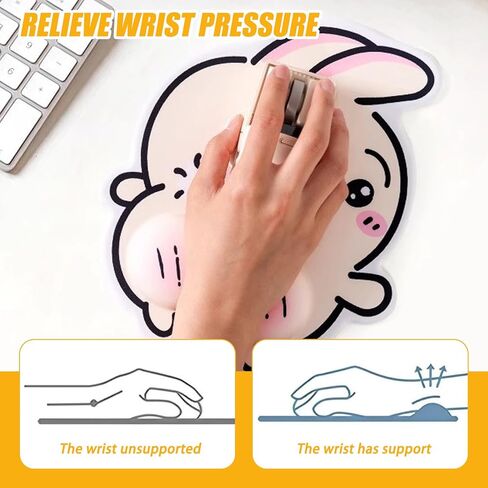 3D Cartoon Mouse Pad with Wrist Rest, Raised Buttocks Ergonomic Mousepad Funny Gift, Desktop Computer Laptop Gaming Mouse Pad with Wrist Support for Office/Home/School/Business/Internet Cafe (#A6) in Saudi Arabia