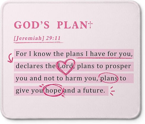 Floral Christian Mouse Pad, Christian Gifts for Women, Flower Bible Verse Scripture Cross Mouse Pads for Wireless Mouses Computers Laptop Desk Mat, 9.5x8 Inch in Kuwait