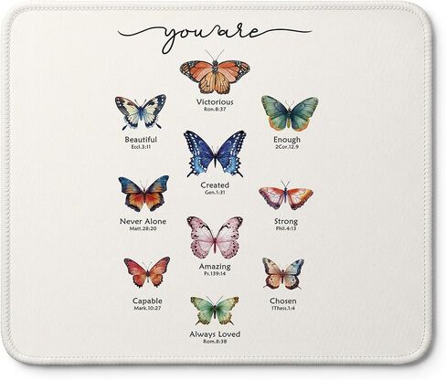 Floral Christian Mouse Pad, Christian Gifts for Women, Flower Bible Verse Scripture Cross Mouse Pads for Wireless Mouses Computers Laptop Desk Mat, 9.5x8 Inch in Kuwait