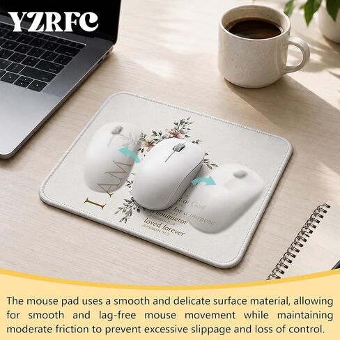 Floral Christian Mouse Pad, Christian Gifts for Women, Flower Bible Verse Scripture Cross Mouse Pads for Wireless Mouses Computers Laptop Desk Mat, 9.5x8 Inch in Kuwait