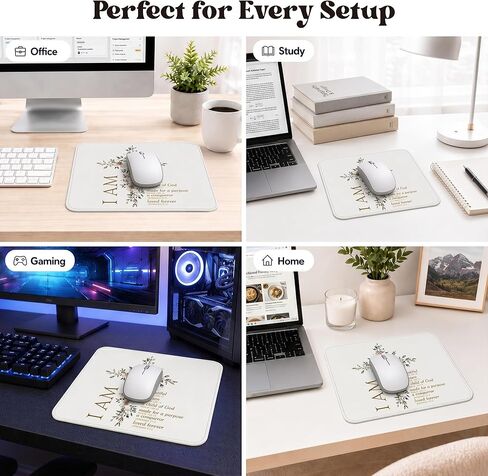 Floral Christian Mouse Pad, Christian Gifts for Women, Flower Bible Verse Scripture Cross Mouse Pads for Wireless Mouses Computers Laptop Desk Mat, 9.5x8 Inch in Kuwait