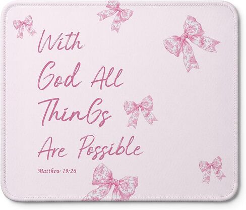 Floral Christian Mouse Pad, Christian Gifts for Women, Flower Bible Verse Scripture Cross Mouse Pads for Wireless Mouses Computers Laptop Desk Mat, 9.5x8 Inch in Kuwait
